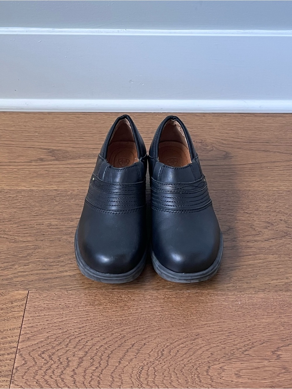 ARIAT Work Safety Leather Slip-Resistant Steel Toe Clogs Women's US 6.5B Black